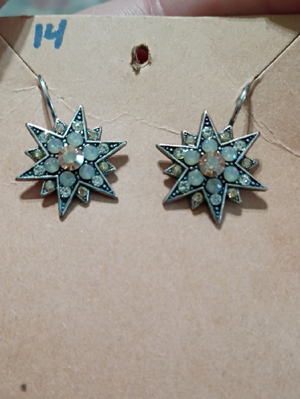Mariana Starburst Crystal and Aurora Borealis Earrings